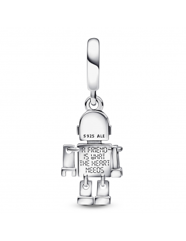 BestieBot sterling silver dangle with black and white enamel