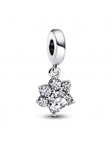 Pandora Paw sterling silver dangle with clear cubic zirconia