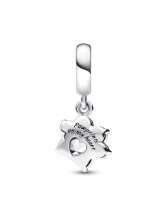 Paw sterling silver dangle with clear cubic zirconia 2