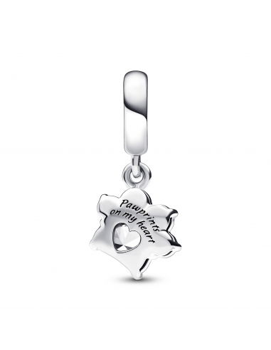 Pandora Paw sterling silver dangle with clear cubic zirconia
