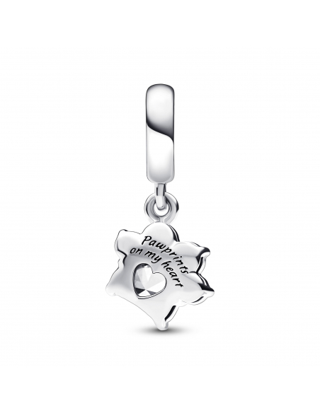 Pandora Paw sterling silver dangle with clear cubic zirconia