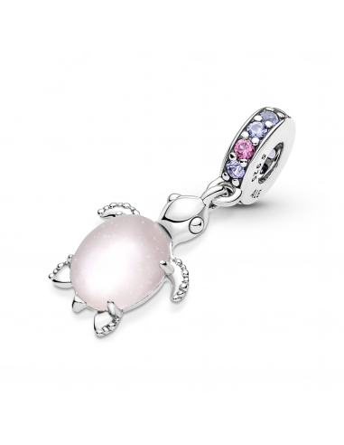 Pandora Charm Pendente Tartaruga Marina Rosa Vetro di Murano