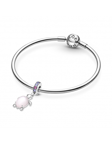 Pandora Charm Pendente Tartaruga Marina Rosa Vetro di Murano